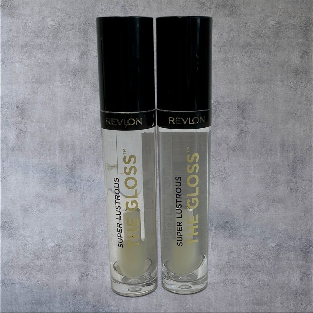 Revlon Lip Gloss 0.13oz Crystal Clear New 2 Pack Super Lustrous The Gloss - Picture 1 of 3